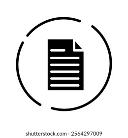 Document Icon Symbol Black Outline High Quality Vector.