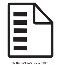 Document Icon Symbol Black Outline High Quality Vector. EPS10