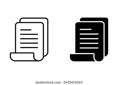 Document Icon Symbol Black Outline High Quality Vector