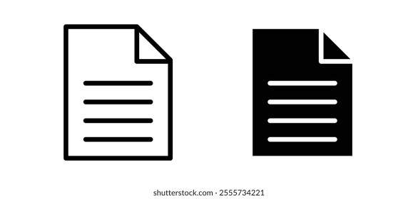 Document icon symbol collection on white background.