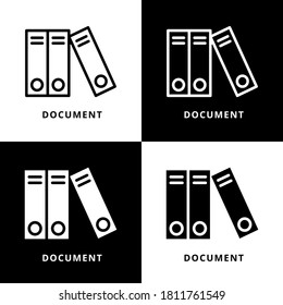 Document Icon Symbol. Data Office Logo. Document Folder Vector Illustration