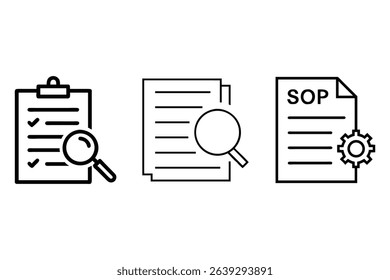 document, icon, symbol, file, vector, sign, text, set, icons,