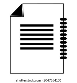 Document icon, symbol. Flat icon design. Vector illustration. Isolated in white background. Paper of sheet icon in simple style.
