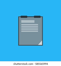 Document icon, The symbol of document on blue background with inscription. Simple, modern flat vector illustration for mobile app, website or desktop app 