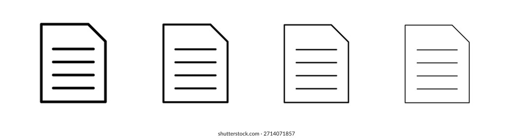 Conjunto de pictogramas de símbolos de icono de documento