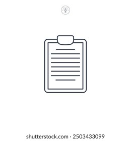 Ilustración vectorial del símbolo del icono del documento aislada en el fondo blanco
