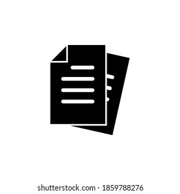 Símbolo de icono de documento vector en fondo blanco