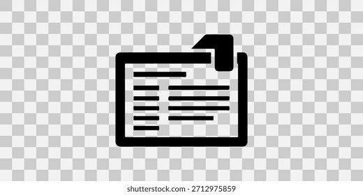 Ícone de documento com texto e canto dobrado