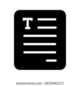 Document icon. text sign. for mobile concept and web design. vector illustration