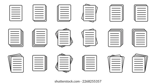 Document icon. Text document vector icon, design element.