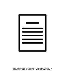 Document icon Thin line art isolated