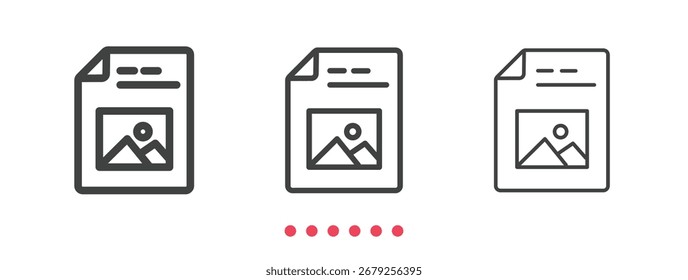 Document icon. Thin line icon vector