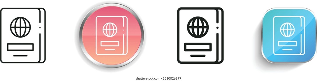 document icon. Thin Linear, Regular and Button Style Design Isolated On White Background