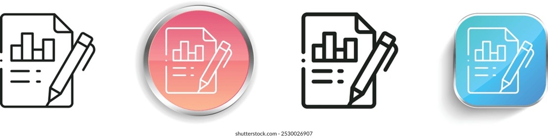 document icon. Thin Linear, Regular and Button Style Design Isolated On White Background