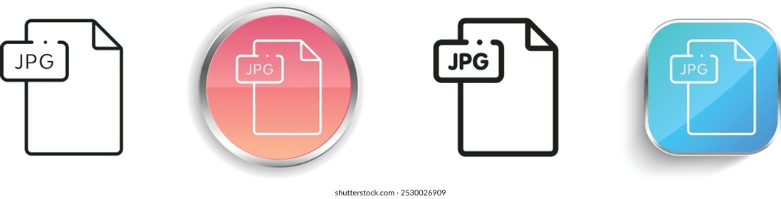 document icon. Thin Linear, Regular and Button Style Design Isolated On White Background