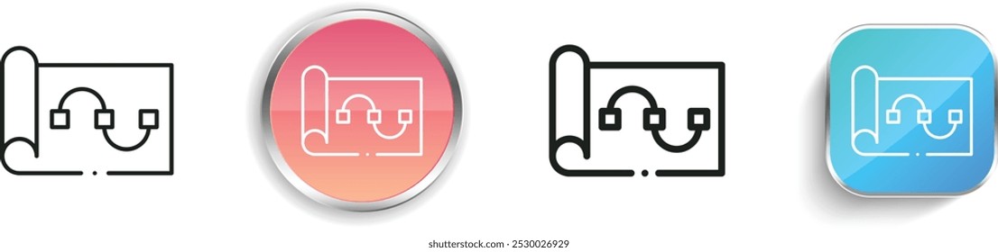document icon. Thin Linear, Regular and Button Style Design Isolated On White Background