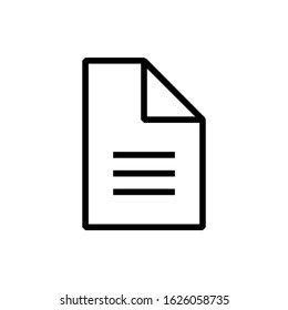 Document icon in trendy outline style isolated on background