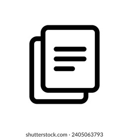 Icono de documento en estilo de esquema de moda aislado en fondo blanco. Símbolo de silueta de documento para el diseño de su sitio web, logotipo, aplicación, interfaz de usuario. Ilustración del vector, EPS10.
