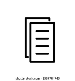 Document icon vector design template, outlined style, editable stroke