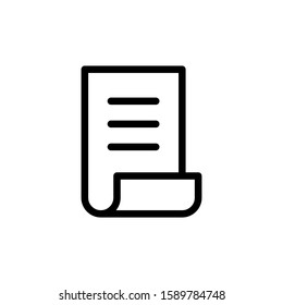 Document icon vector design template, outlined style, editable stroke