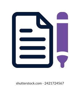 document icon. vector dual tone icon for your website, mobile, presentation, and logo design.