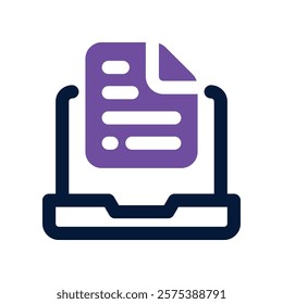 document icon. vector dual tone icon for your website, mobile, presentation, and logo design.