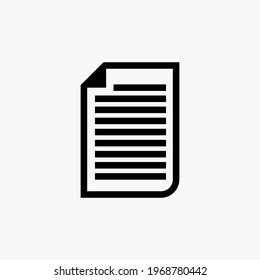 Document icon vector. File icon illustration on white background