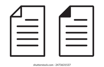 Vector de icono de documento. Icono de archivo Vector. Ilustración de icono de documento de archivo