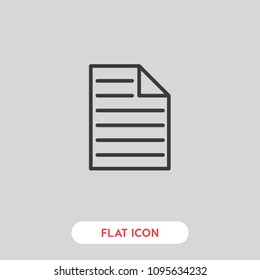 Document icon vector, file symbol. Modern flat illustration for web and mobile app