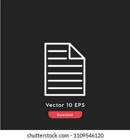 Document icon vector, file symbol. Modern flat vector illustration for web and mobile app