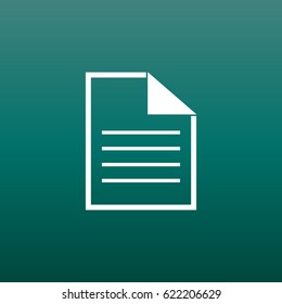Document icon vector flat illustration. Isolated documents symbol. Paper page graphic design pictogram