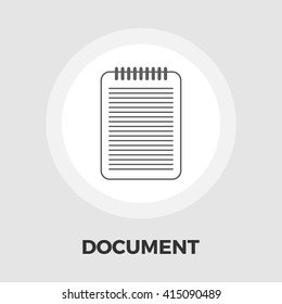 Document icon vector. Flat icon isolated on the white background. Editable EPS file. Vector illustration.