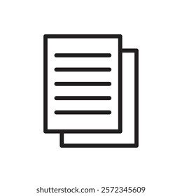 Document icon Vector flat thin line illustration