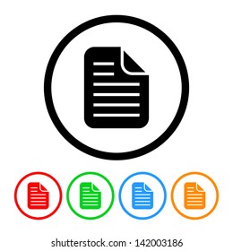 Document Icon in Vector Format with Four Color Variations