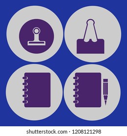 document icon. document vector icons set notebook, notebook pencil and paper clip