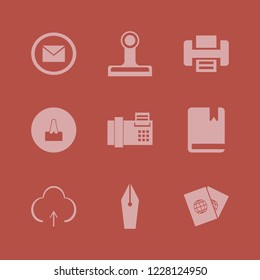 document icon. document vector icons set upload, fountain pen, printer and envelope