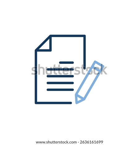 Document icon vector illustration. Edit document icon. Pdf file editing icon. Article icon.	