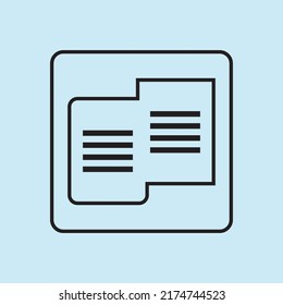 Document icon vector illustration. File symbol vector design. Note sign design. Line art design. Line art symbol.
