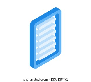 Document icon. Vector illustration in flat isometric 3D style.