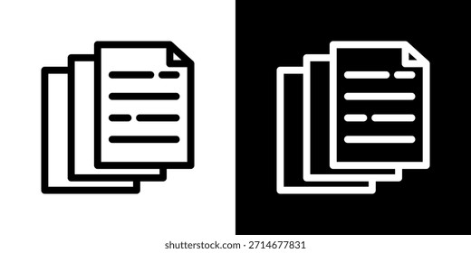 Icono de documento Ilustración vectorial. Diseño De Línea Fresca Construido Para Una Flexibilidad Creativa En Versiones Claras Y Oscuras.