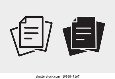 Document icon. Vector illustration isolated on white.