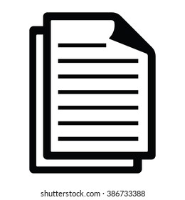 document Icon Vector Illustration on the white background.