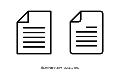 Dokumentsymbol, Vektorgrafik. Papierzeichen und -symbol. Dateisymbol