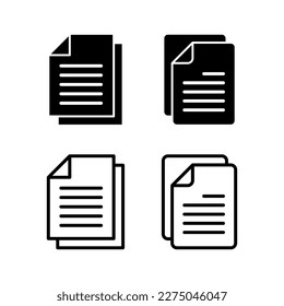 Ilustración vectorial de icono de documento. Signo y símbolo de papel. Icono de archivo