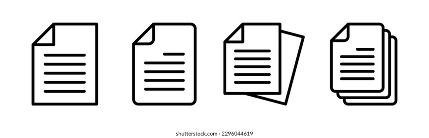 Document icon vector illustration. Paper sign and symbol. File Icon