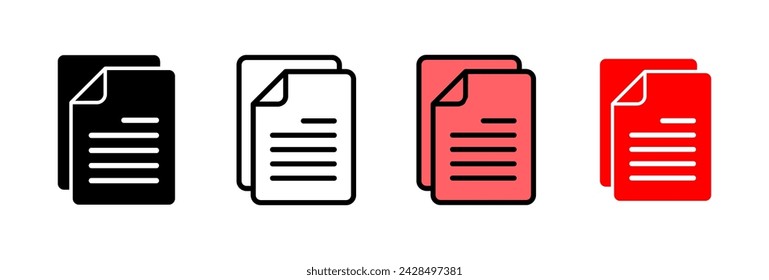 Document icon vector illustration. Paper sign and symbol. File Icon