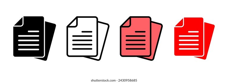 Document icon vector illustration. Paper sign and symbol. File Icon