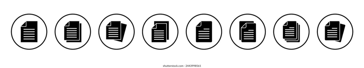 Document icon vector illustration. Paper sign and symbol. File Icon