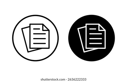 Icono de documento Ilustración vectorial. Signo de papel y símbolo. Icono de archivo