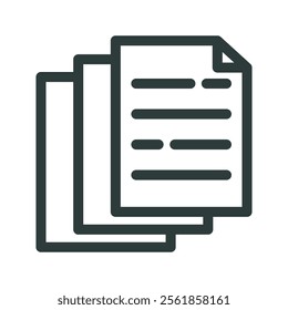 Document icon vector illustration. Simple line style